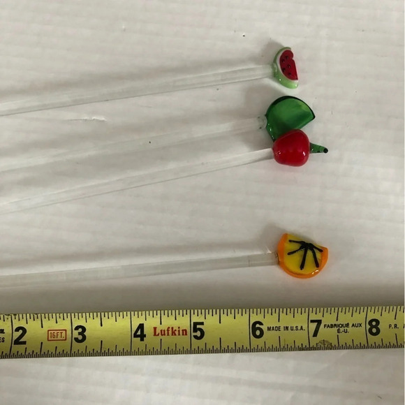 Hand Blown Fruit Swizzle Sticks - Picture 8 of 8